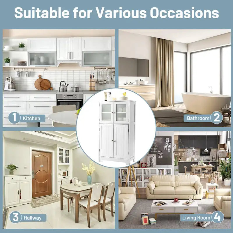 Bathroom Floor Storage Cabinet Kitchen Cupboard - See Details