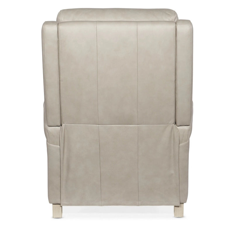 Fauteuil inclinable électrique en cuir véritable de 31 po de largeur avec appuie-tête réglable et pieds en bois tournés