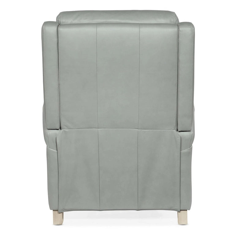 Fauteuil inclinable électrique en cuir véritable de 31 po de largeur avec appuie-tête réglable et pieds en bois tournés