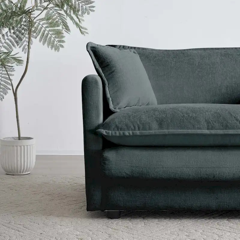 111.5 Canapé 4 places en chenille avec configurations personnalisables et confort supérieur