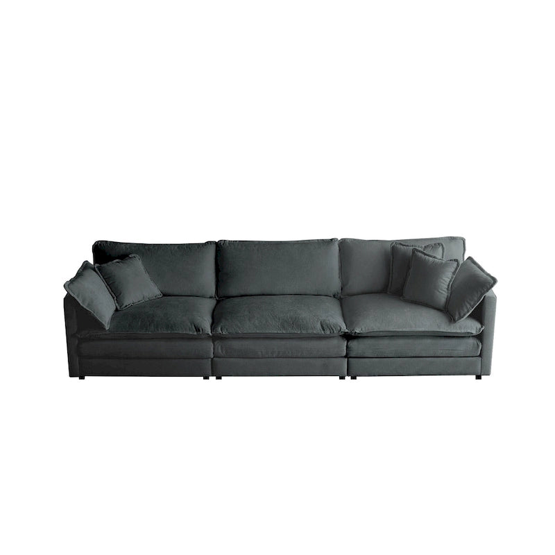 111.5 Canapé 4 places en chenille avec configurations personnalisables et confort supérieur