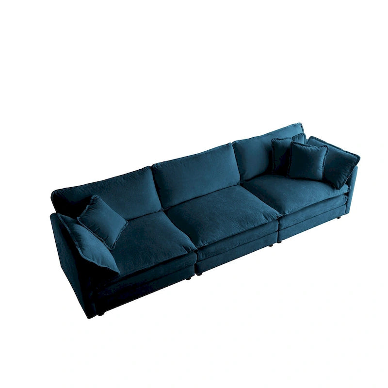 111.5 Canapé 4 places en chenille avec configurations personnalisables et confort supérieur