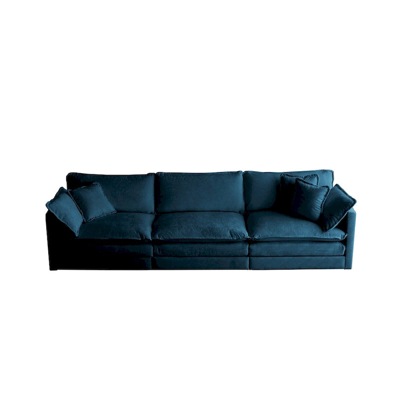 111.5 Canapé 4 places en chenille avec configurations personnalisables et confort supérieur