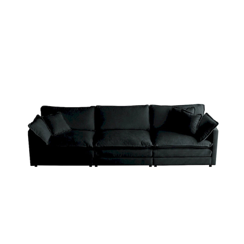 111.5 Canapé 4 places en chenille avec configurations personnalisables et confort supérieur