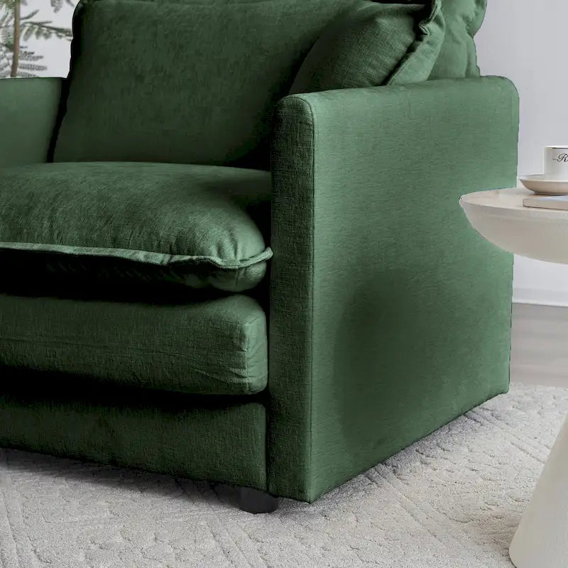111.5 Canapé 4 places en chenille avec configurations personnalisables et confort supérieur
