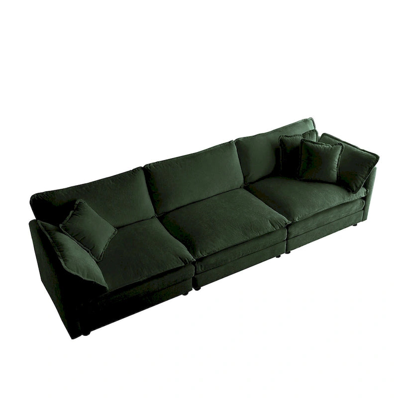 111.5 Canapé 4 places en chenille avec configurations personnalisables et confort supérieur