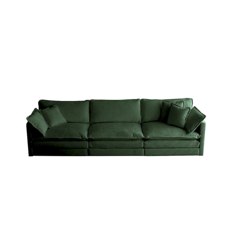 111.5 Canapé 4 places en chenille avec configurations personnalisables et confort supérieur