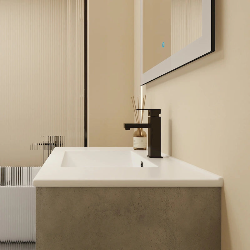 24 Inch/30 Inch /36 Inch Bathroom Vanity W/Sink Freestanding/Wall Mounted Vanity Ceramic Sink Set With Adjustable Shelf