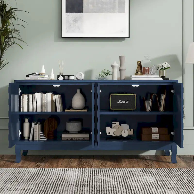 Elegant Sideboard with Arched Groove Design for Living Room