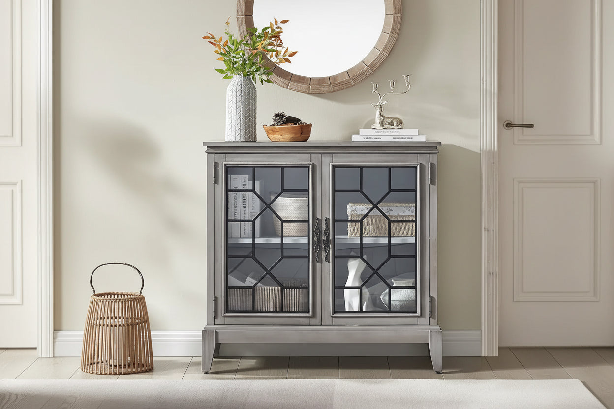 Sideboard & Buffets Cabinet, Accent Display Storage Distressed Console Cabinet for Entryway Living Room Bedroom Kitchen