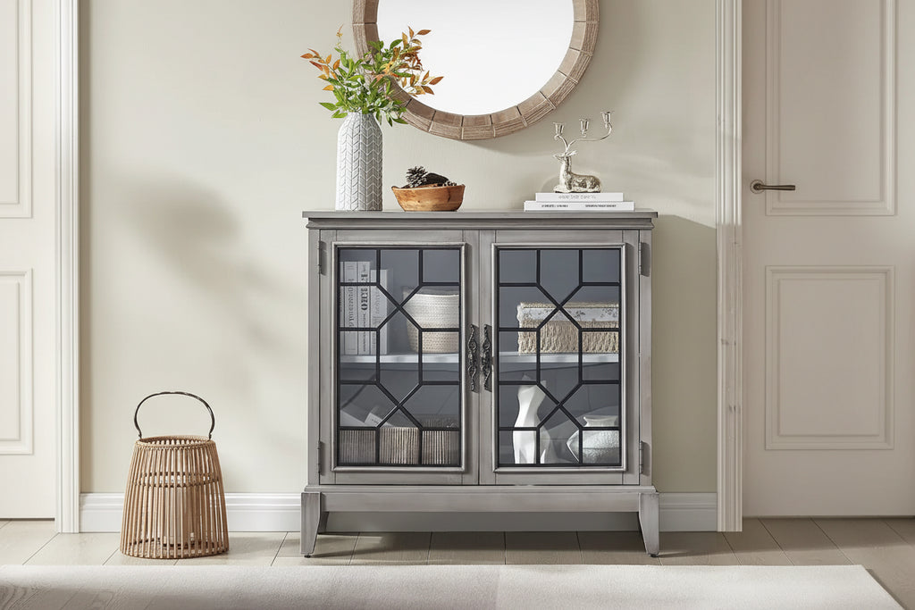 Sideboard & Buffets Cabinet, Accent Display Storage Distressed Console Cabinet for Entryway Living Room Bedroom Kitchen
