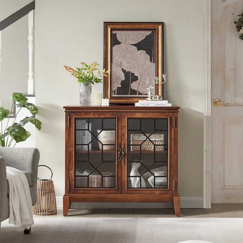 Sideboard & Buffets Cabinet, Accent Display Storage Distressed Console Cabinet for Entryway Living Room Bedroom Kitchen