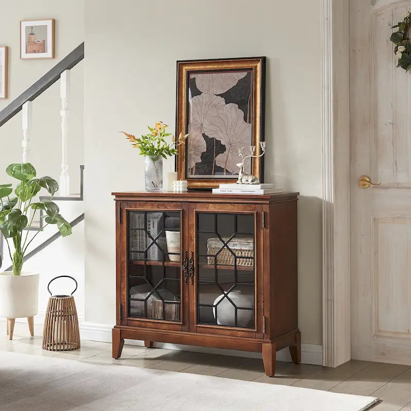 Sideboard & Buffets Cabinet, Accent Display Storage Distressed Console Cabinet for Entryway Living Room Bedroom Kitchen