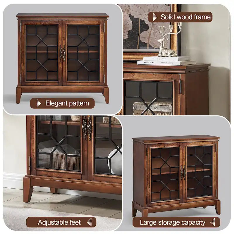 Sideboard & Buffets Cabinet, Accent Display Storage Distressed Console Cabinet for Entryway Living Room Bedroom Kitchen