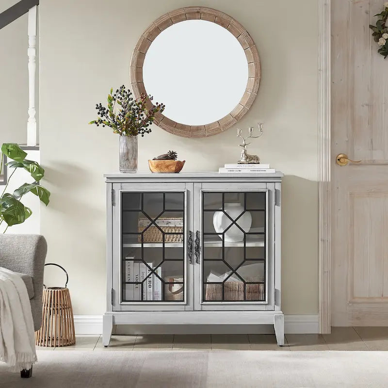 Sideboard & Buffets Cabinet, Accent Display Storage Distressed Console Cabinet for Entryway Living Room Bedroom Kitchen