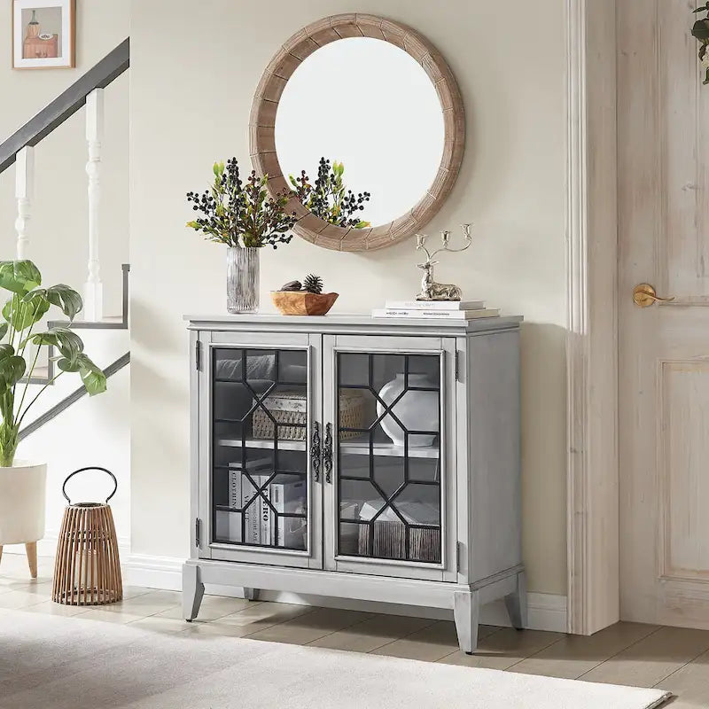 Sideboard & Buffets Cabinet, Accent Display Storage Distressed Console Cabinet for Entryway Living Room Bedroom Kitchen