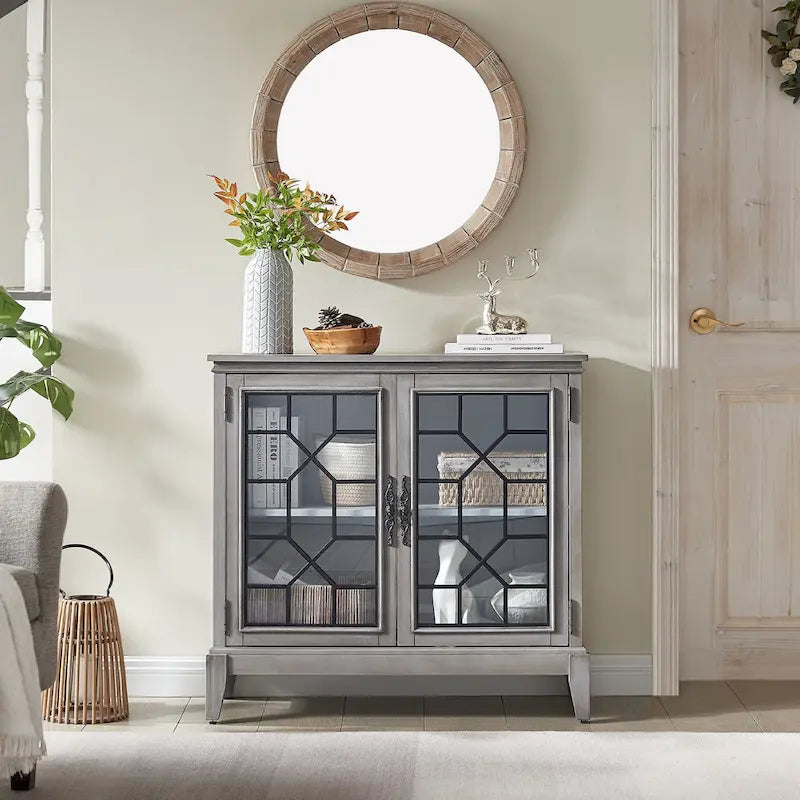 Sideboard & Buffets Cabinet, Accent Display Storage Distressed Console Cabinet for Entryway Living Room Bedroom Kitchen