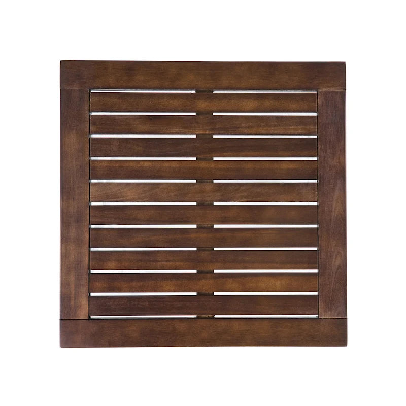 Table d'appoint carrée de style fermier en acacia - 19,75P x 19,75L x 18,75H