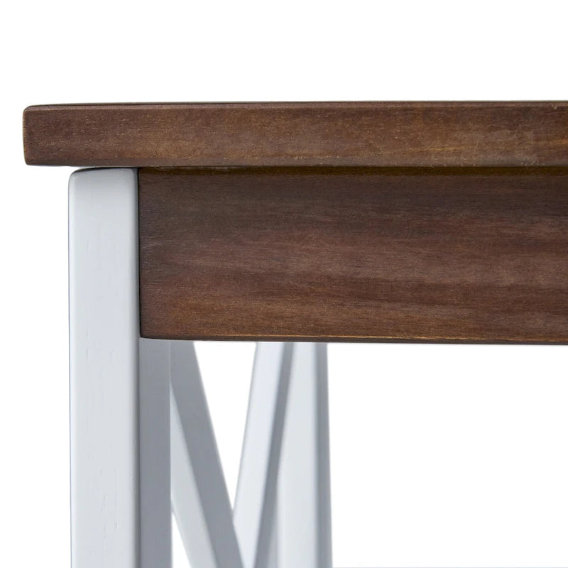 Table d'appoint carrée de style fermier en acacia - 19,75P x 19,75L x 18,75H