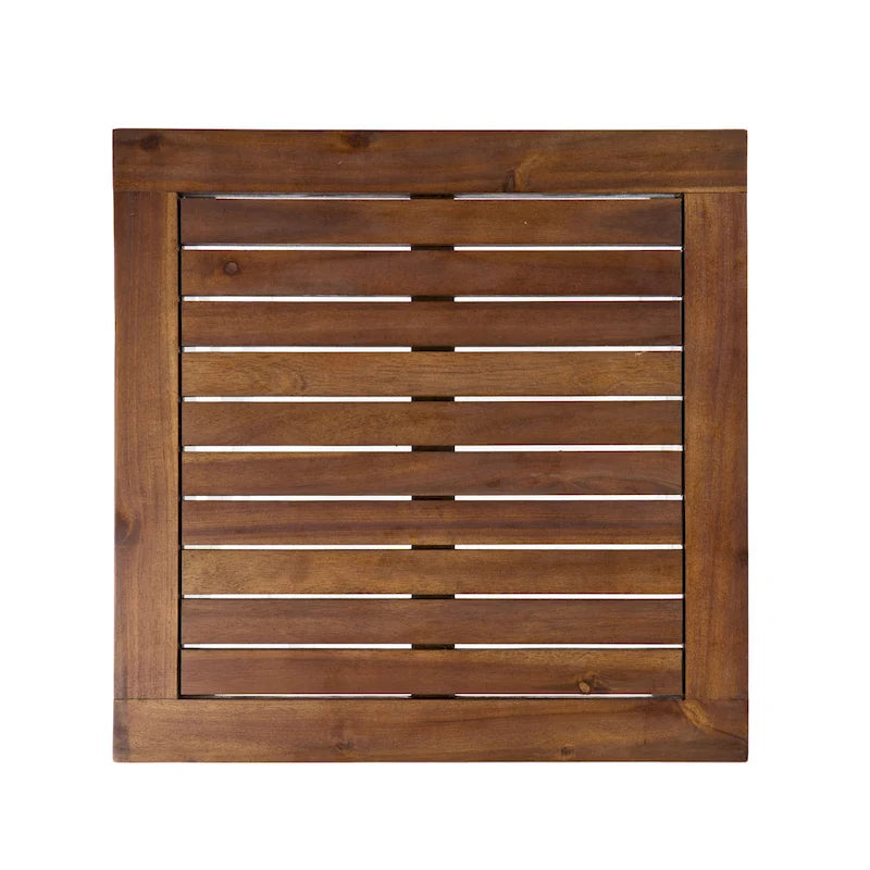 Table d'appoint carrée de style fermier en acacia - 19,75P x 19,75L x 18,75H