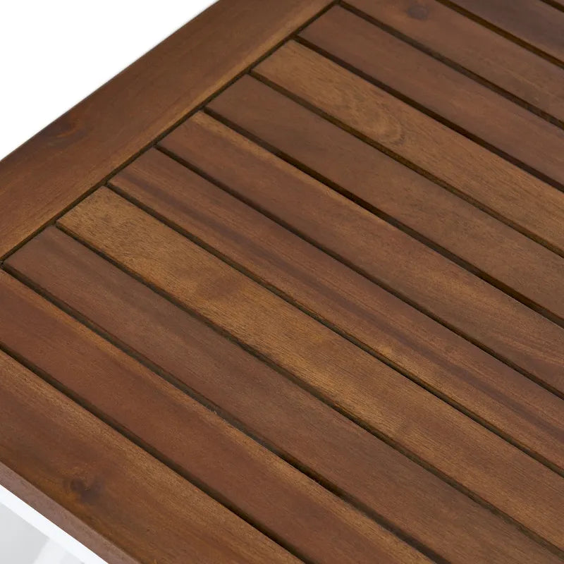 Table d'appoint carrée de style fermier en acacia - 19,75P x 19,75L x 18,75H