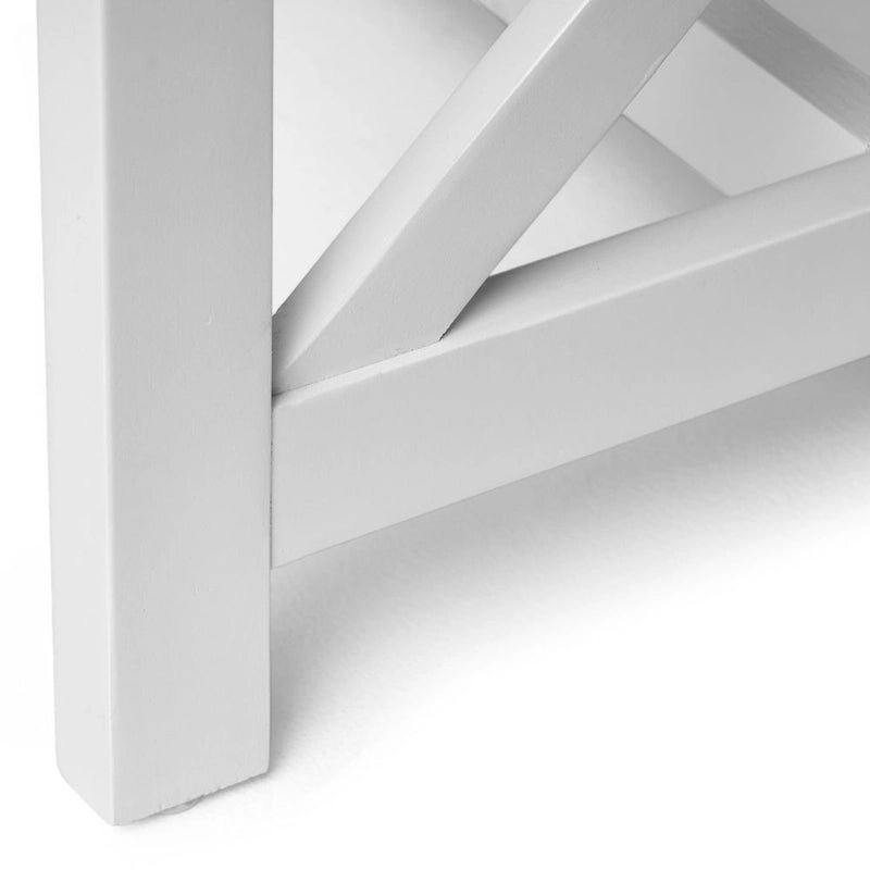Table d'appoint carrée de style fermier en acacia - 19,75P x 19,75L x 18,75H