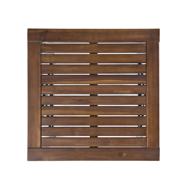 Table d'appoint carrée de style fermier en acacia - 19,75P x 19,75L x 18,75H