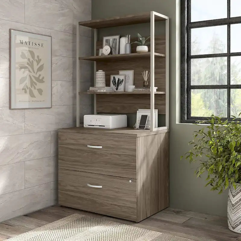 Lateral File Cabinet with Shelves