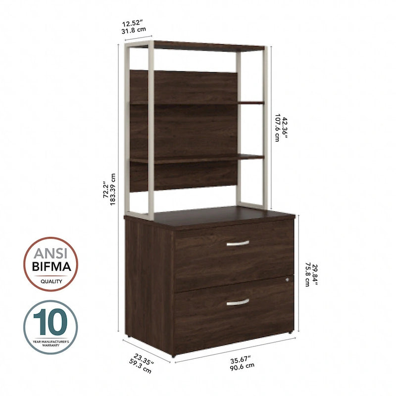 Lateral File Cabinet with Shelves