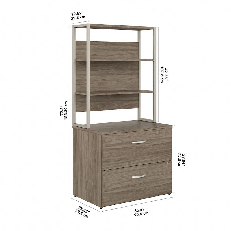 Lateral File Cabinet with Shelves