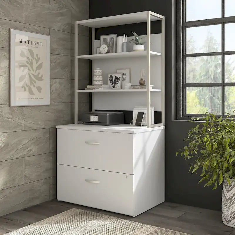 Lateral File Cabinet with Shelves