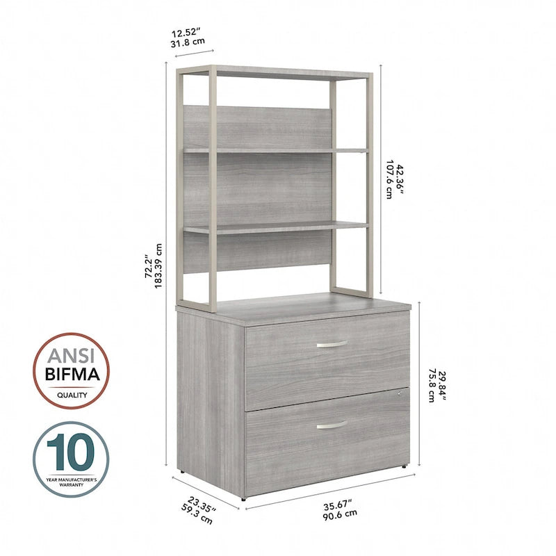 Lateral File Cabinet with Shelves