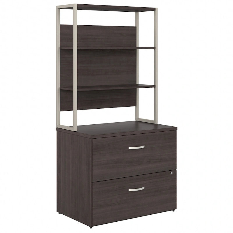 Lateral File Cabinet with Shelves