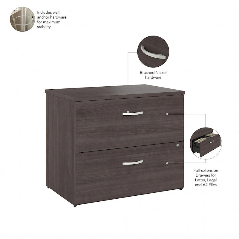 Lateral File Cabinet with Shelves