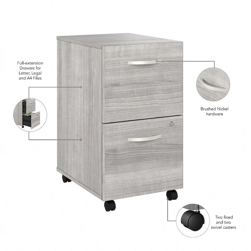 2 Drawer Mobile File Cabinet