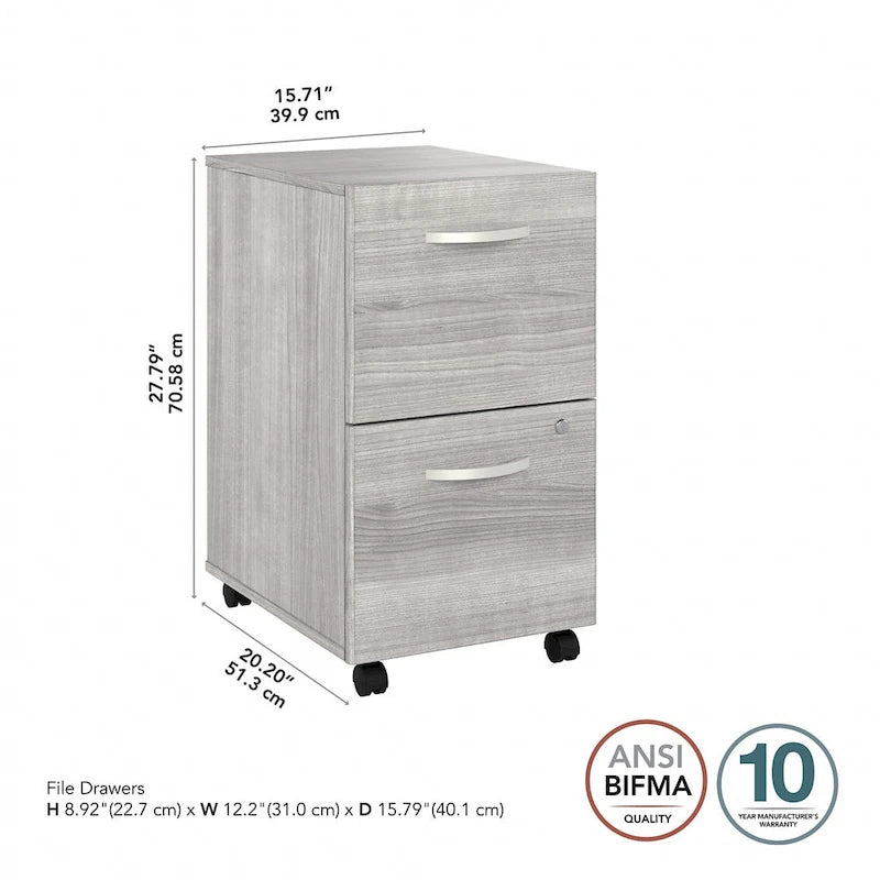 2 Drawer Mobile File Cabinet