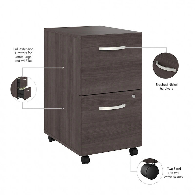 2 Drawer Mobile File Cabinet