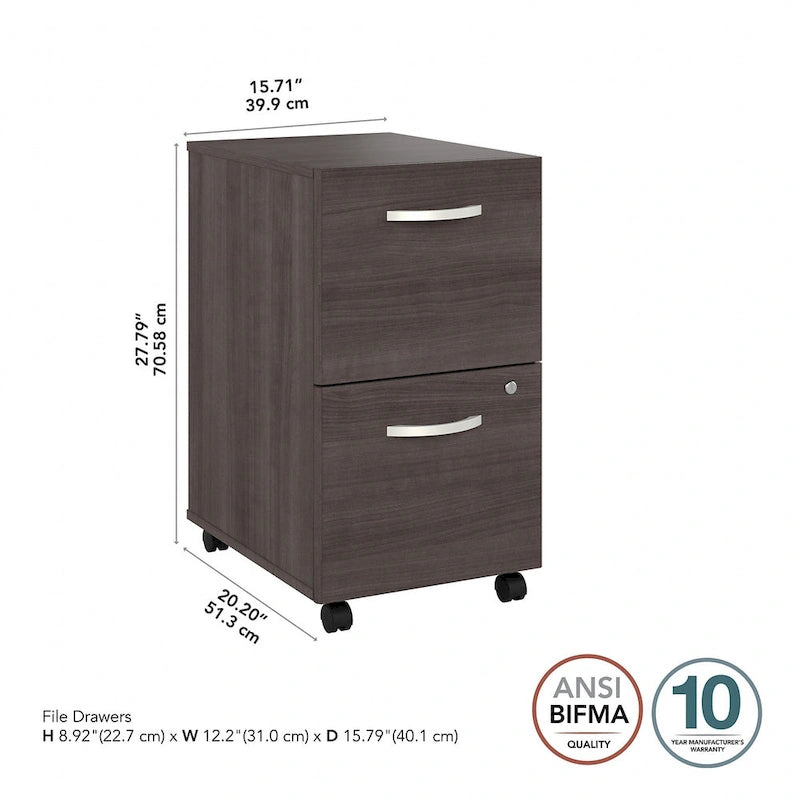 2 Drawer Mobile File Cabinet