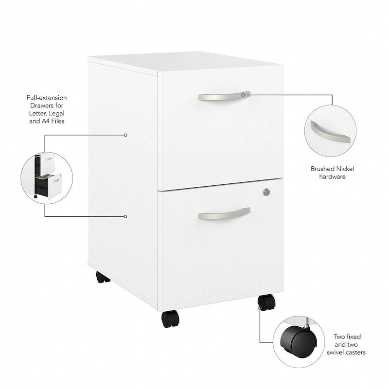 2 Drawer Mobile File Cabinet