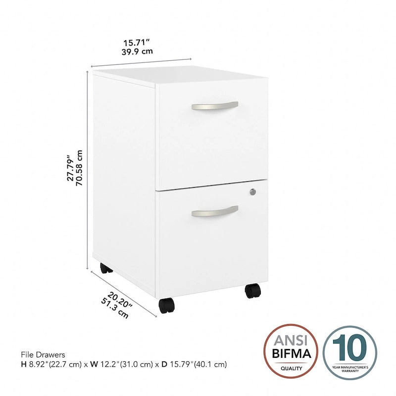 2 Drawer Mobile File Cabinet