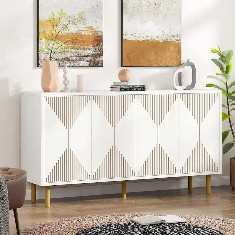Meuble bas autoportant, buffet classique de 55 pouces