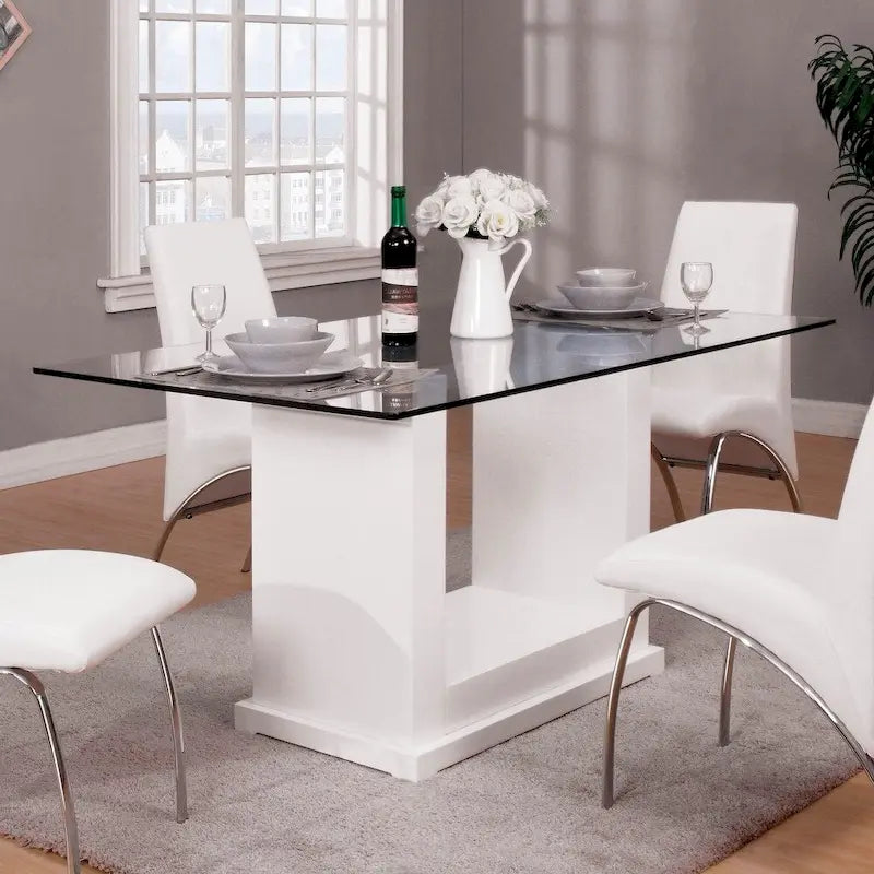 Table à manger contemporaine en bois blanc 59