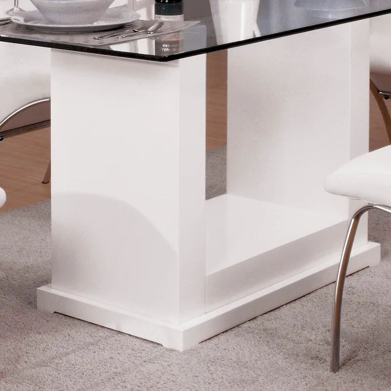 Table à manger contemporaine en bois blanc 59