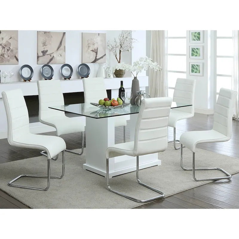 Table à manger contemporaine en bois blanc 59