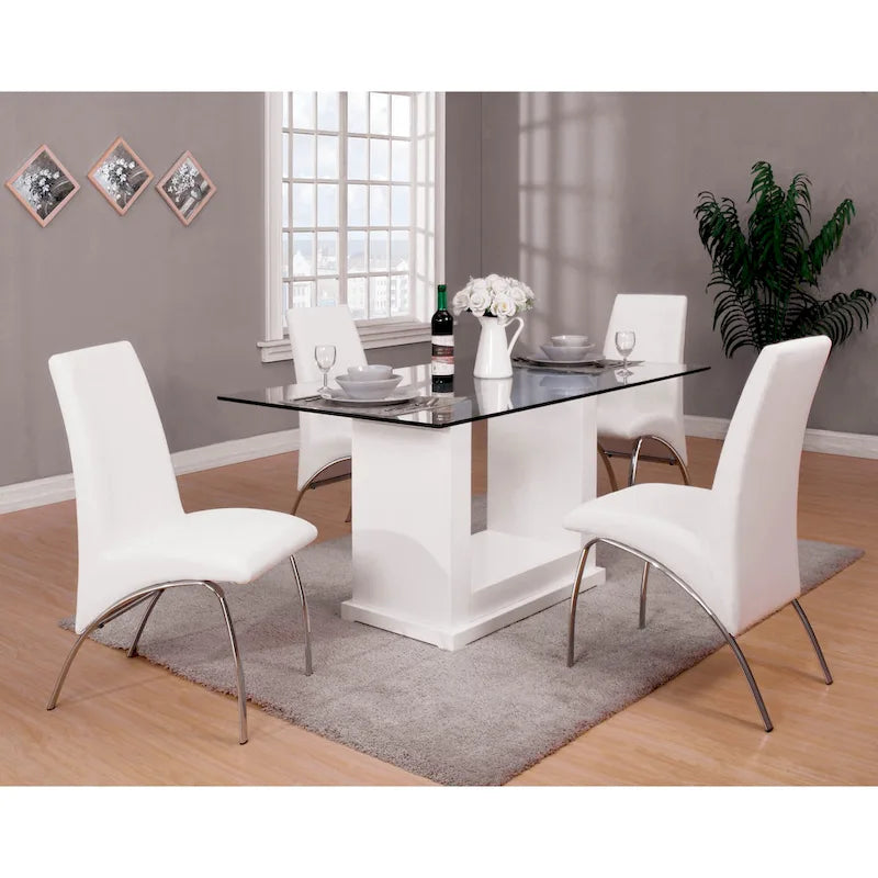 Table à manger contemporaine en bois blanc 59