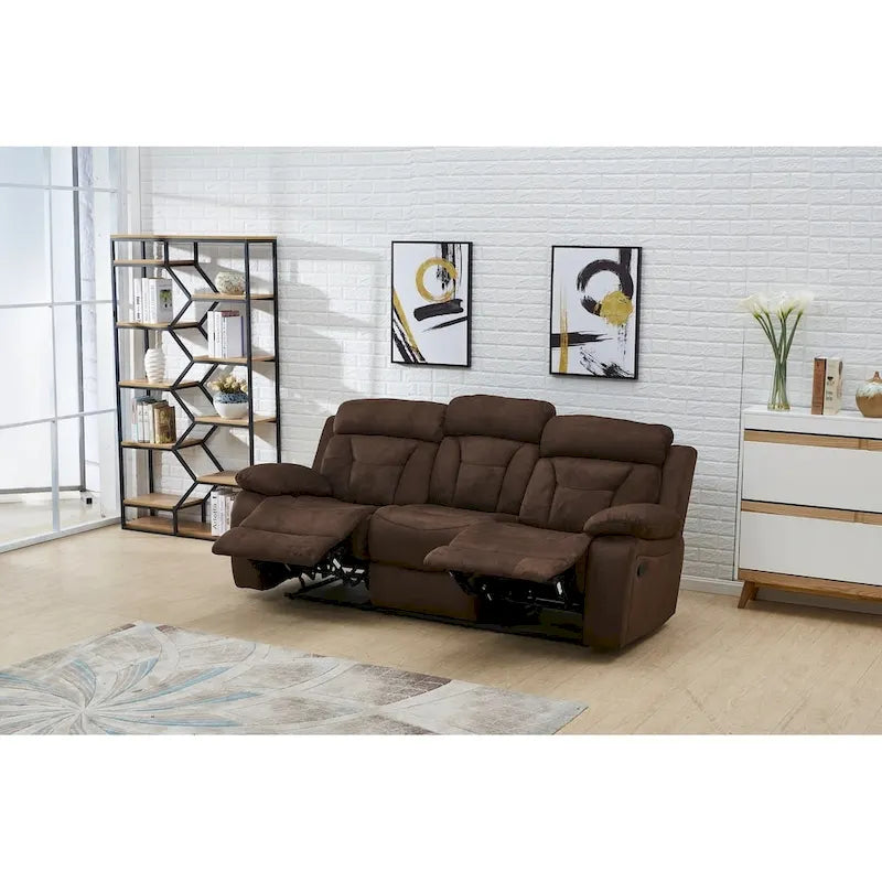 Causeuse inclinable manuelle en microfibre 3 places pour petit salon