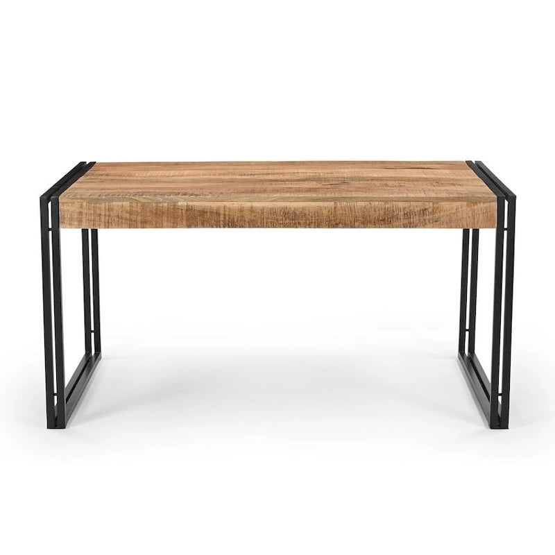 Table à manger en bois de manguier recyclé faite à la main (Inde)