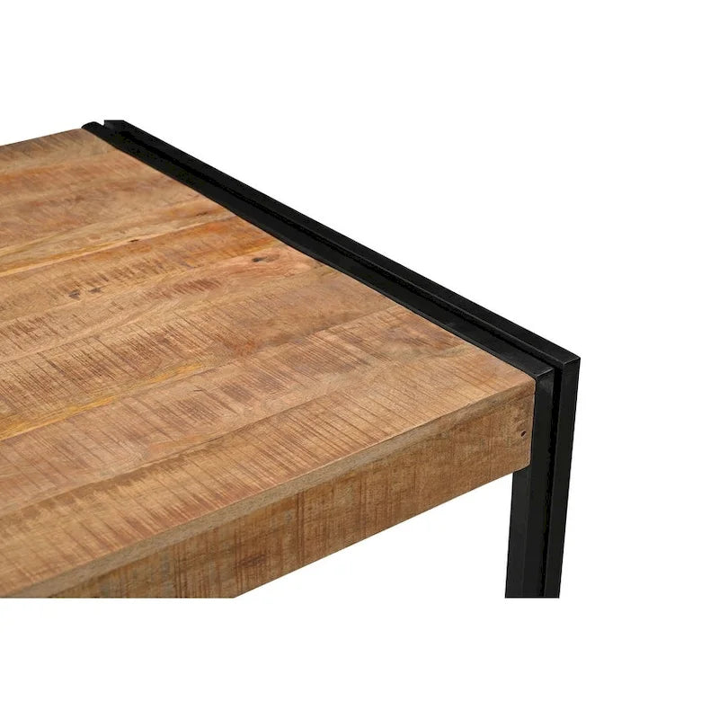Table à manger en bois de manguier recyclé faite à la main (Inde)