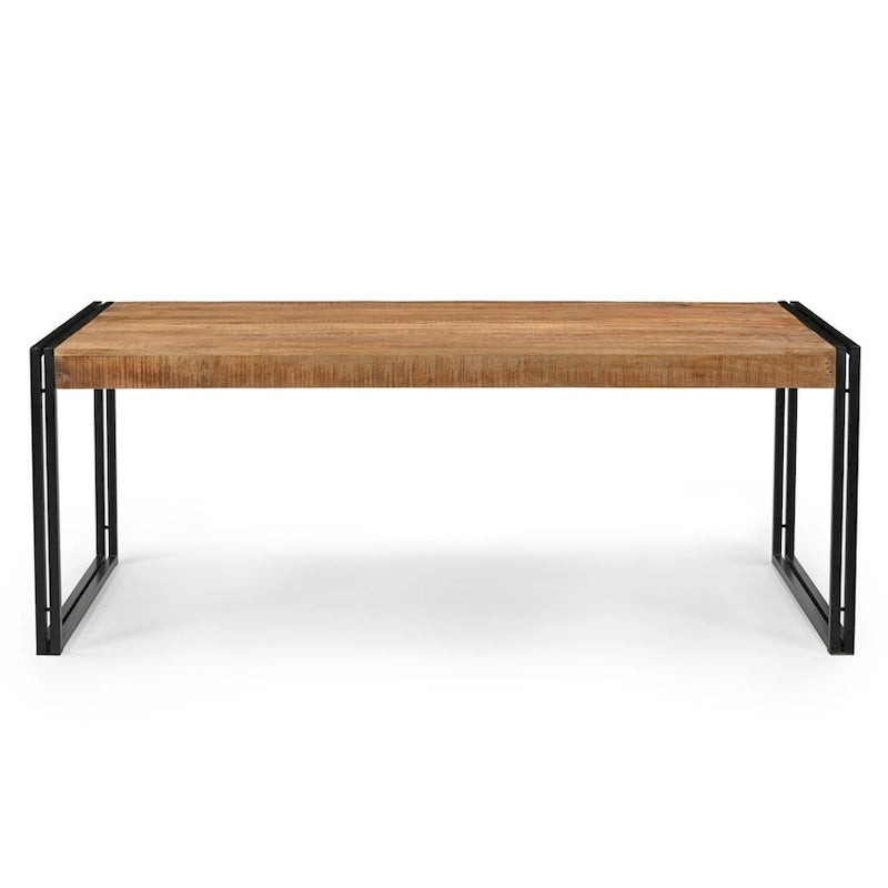 Table à manger en bois de manguier recyclé faite à la main (Inde)