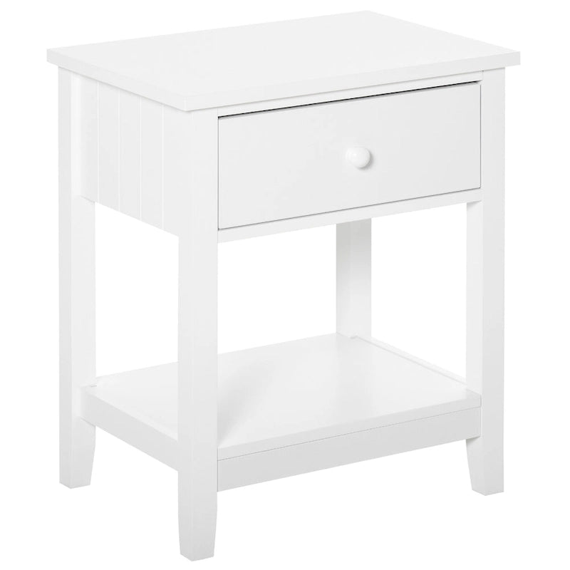 Table de chevet moderne avec tiroir et étagère de rangement – 19,75x13,75x23,5